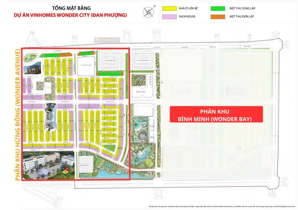 Phối Cảnh phân khu bình minh - Vinhomes Đan Phượng