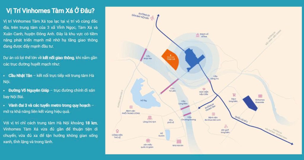 VỊ TRÍ VINHOMES TÀM XÁ