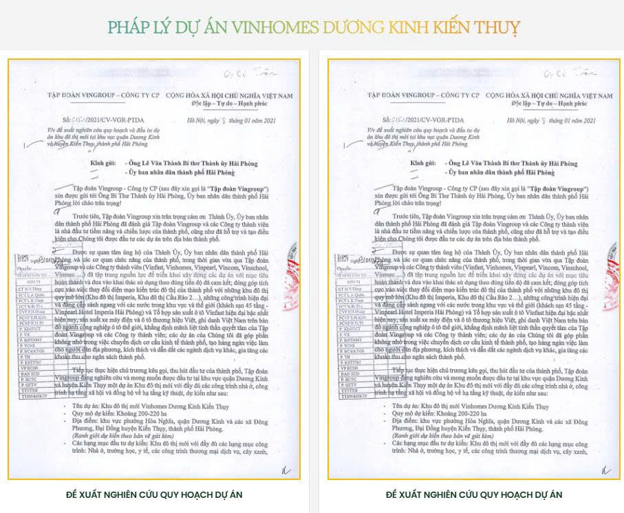 Pháp lý dự án Vinhomes Dương Kinh 