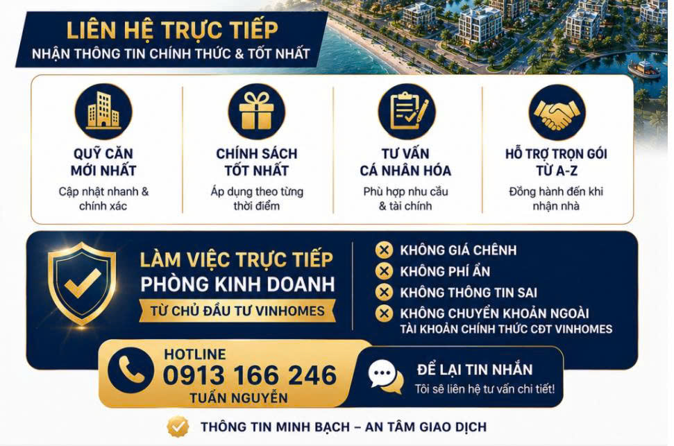 cam kết chính chủ đầu tư Vinhomes