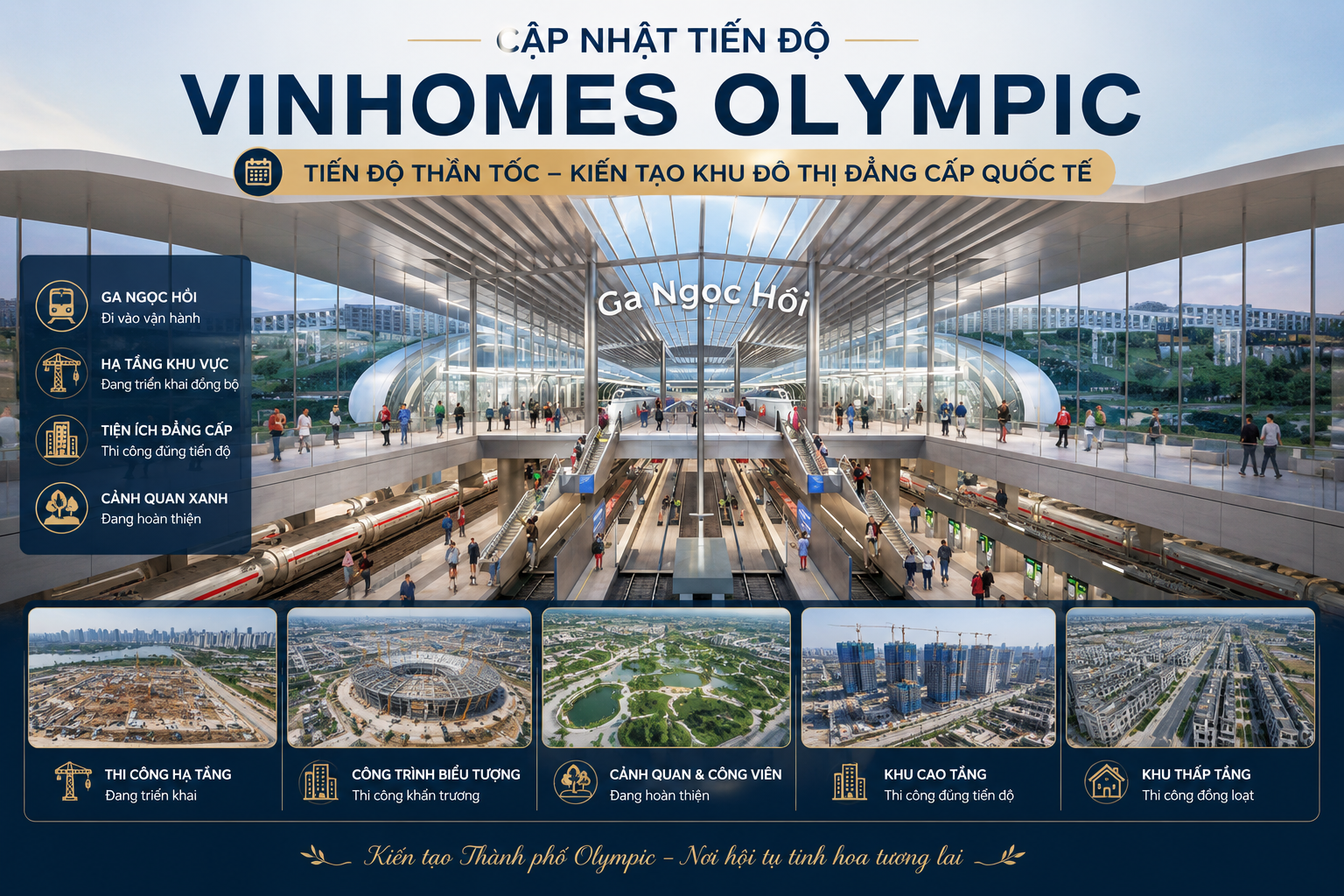 Cập nhật tiến độ Vinhomes Olympic