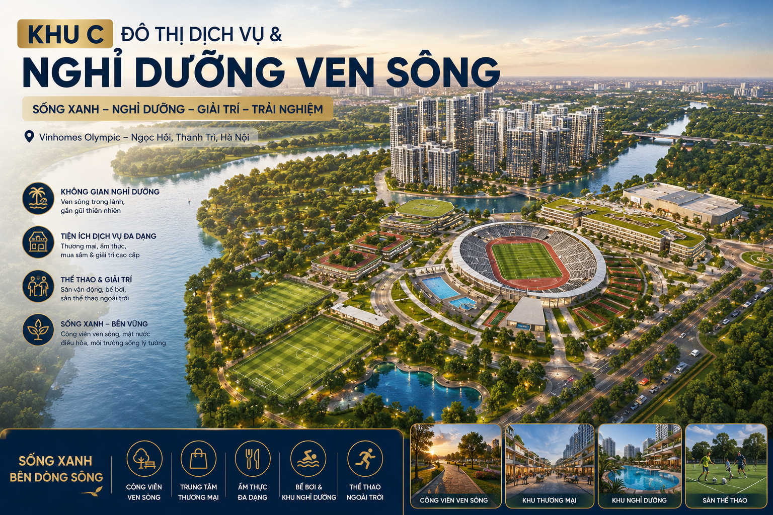 Khu C - Đô thị dịch vụ và nghỉ dưỡng ven sông​