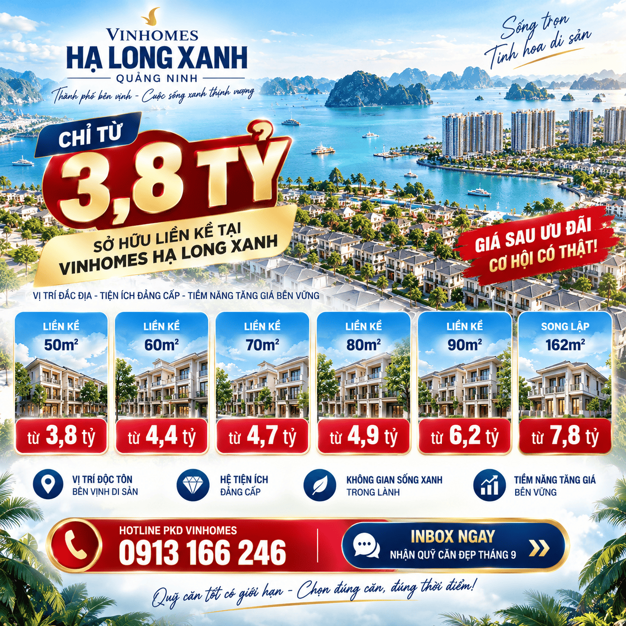 Giá Tháng 9 Vinhomes Hạ Long Xanh