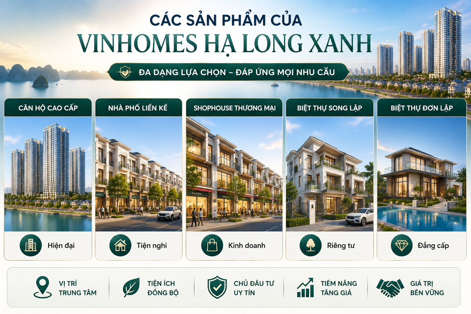 các sản phẩm của Vinhomes Hạ Long Xanh 