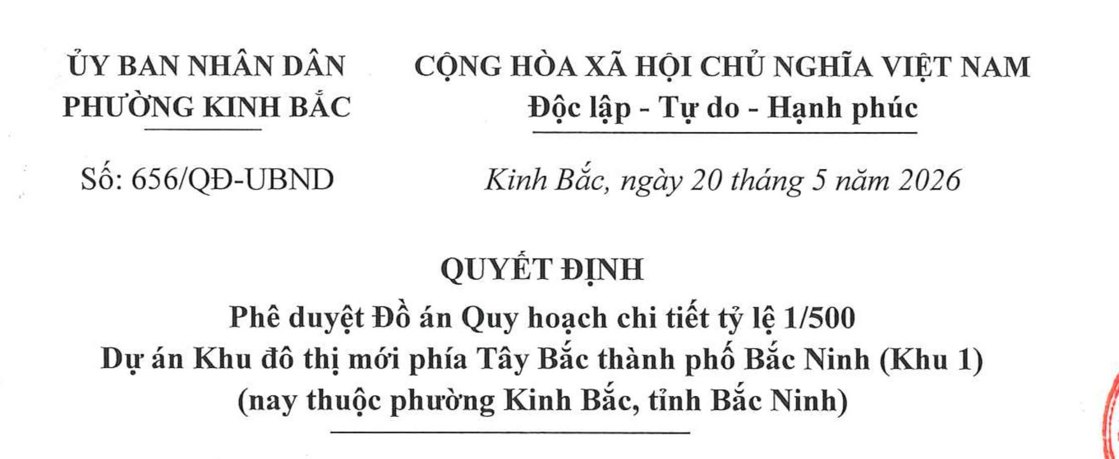 Pháp lý dự án Vinhomes King Park Bắc Ninh