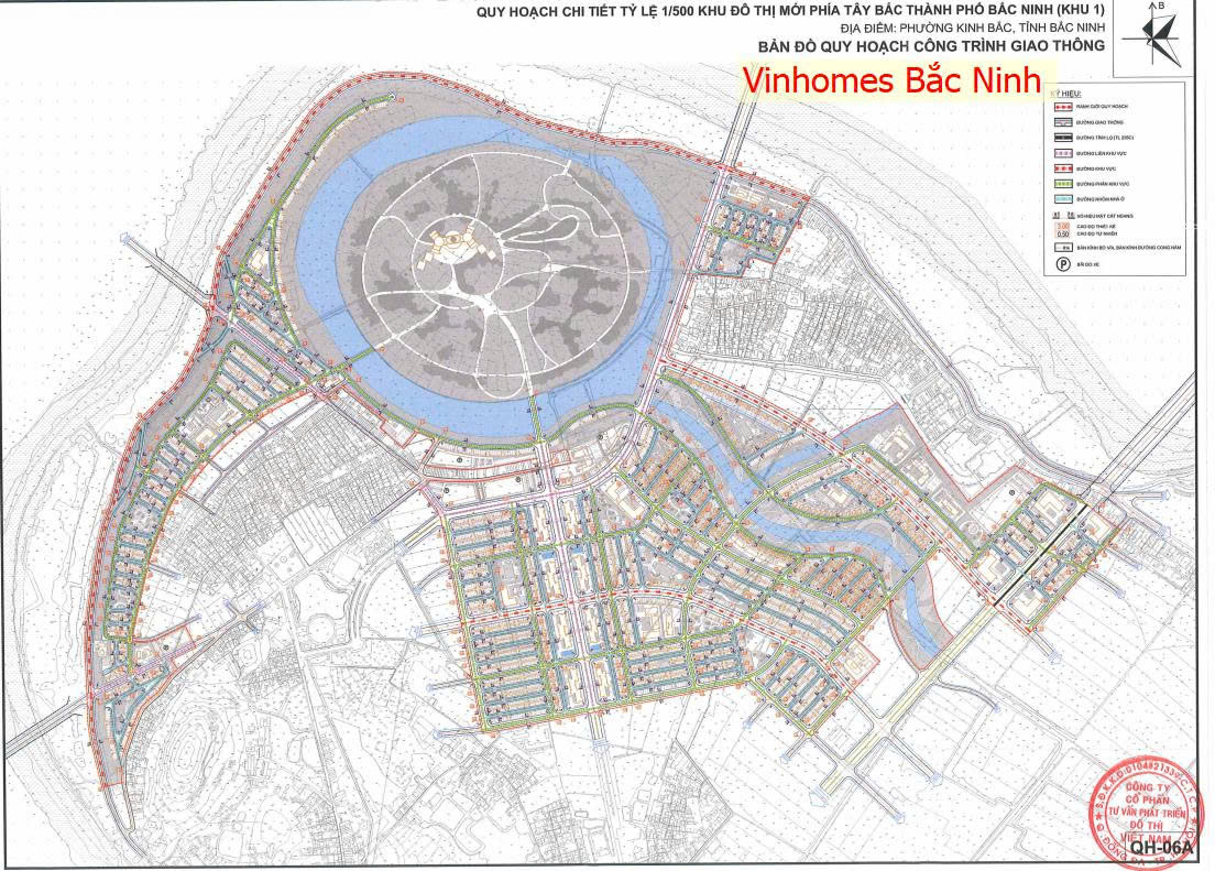 Bản đồ quy hoạch công trình giao thông Vinhomes King Park Bắc Ninh